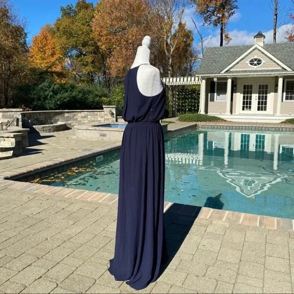 NWT BHLDN Cocktail High-Neck Cocktail Maxi Dress  Cayenne Navy Blue  Medium - Picture 10 of 12
